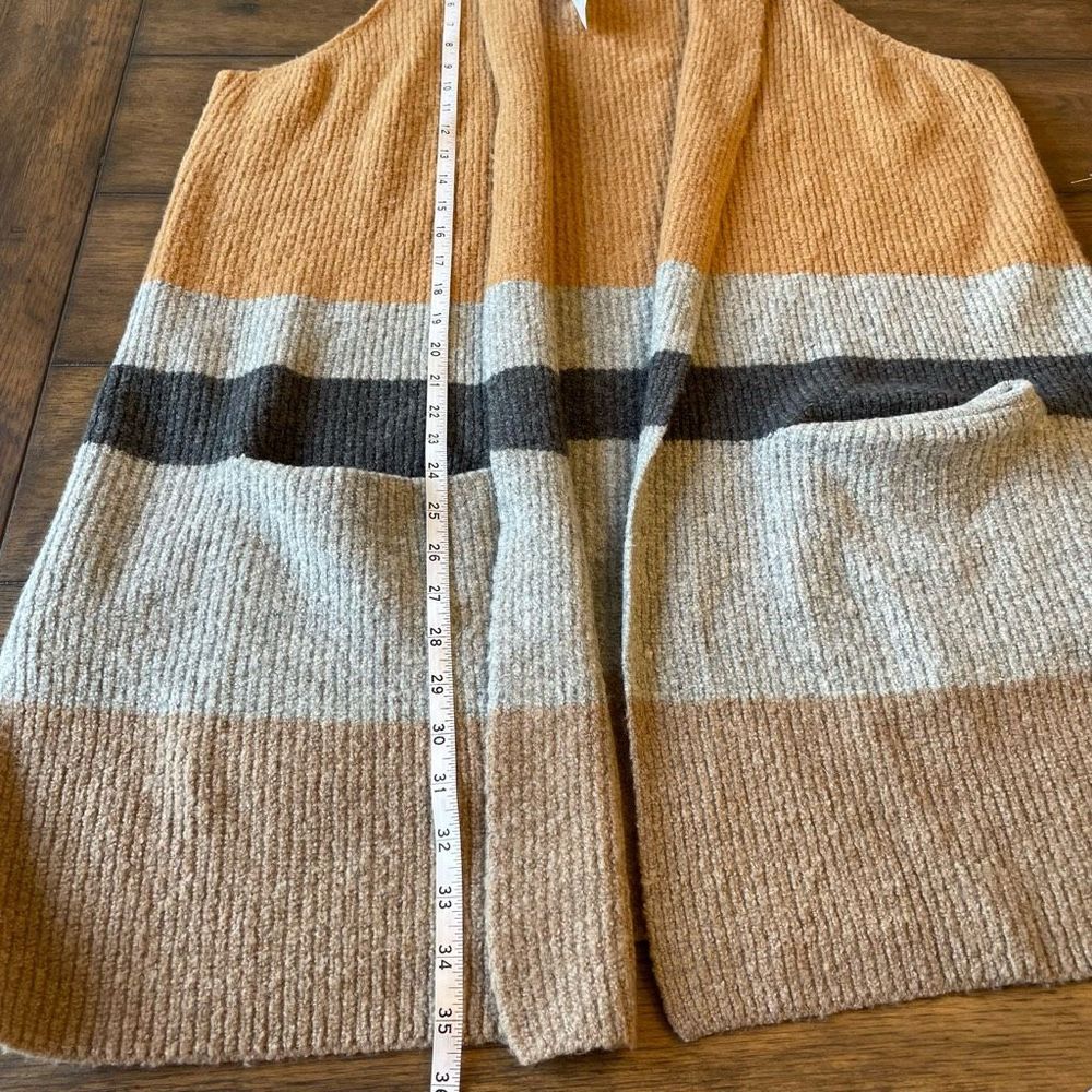 NWT Loft Colorblock Pocket Sweater Vest Size 16/18 Duster Cardigan - Picture 9 of 9